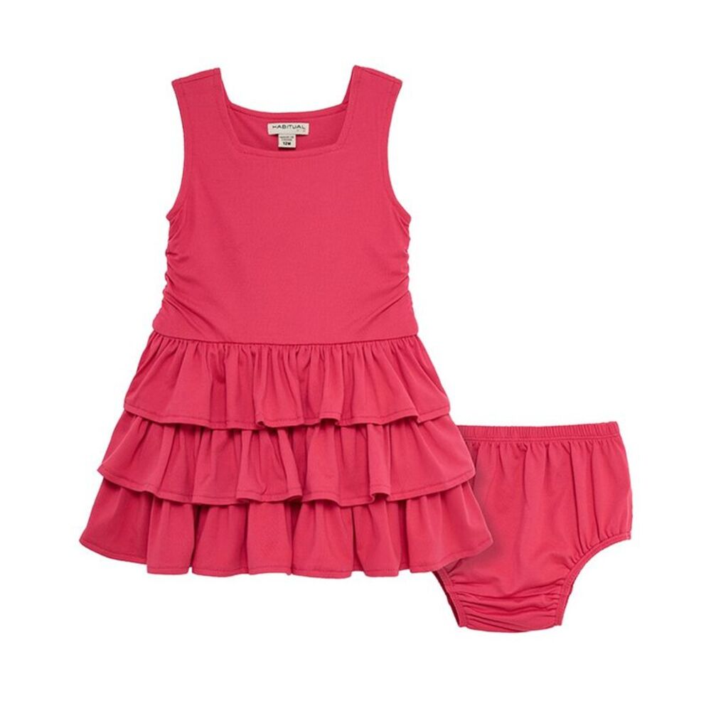 Habitual Tiered Tank Dress, Pink